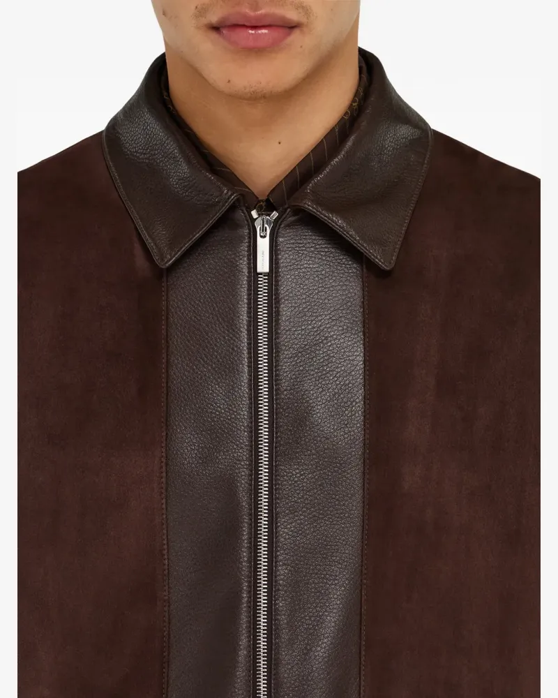 Ferragamo Blousonjacke aus Hirschleder und Wildleder - Braun Braun