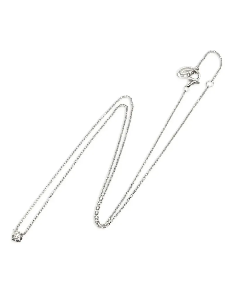 Cartier 1895 18kt Weißgoldhalskette mit Diamanten - Silber Silber