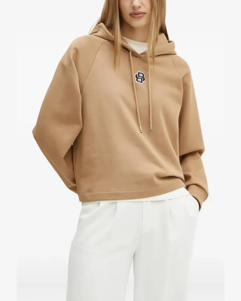 HUGO BOSS Hoodie mit Logo-Stickerei - Nude Nude