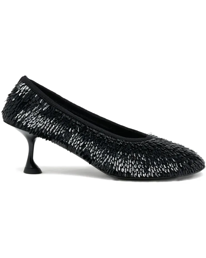Proenza Schouler Tee Pumps mit Pailletten - Schwarz Schwarz