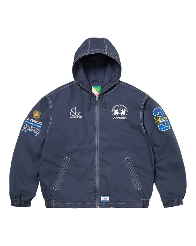 Supreme Being x La Martina x Jacob & Co Jacke mit Logo-Stickerei - Blau Blau