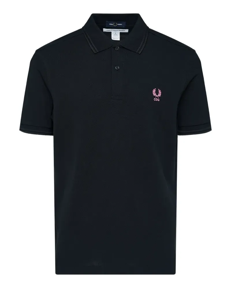 Comme des Garçons x Fred Perry Poloshirt mit Logo-Stickerei - Schwarz Schwarz