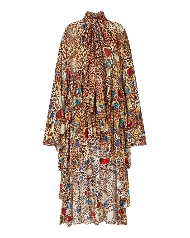 Camilla Nazar NIrvana animal-pattern asymmetric dress - Braun Braun