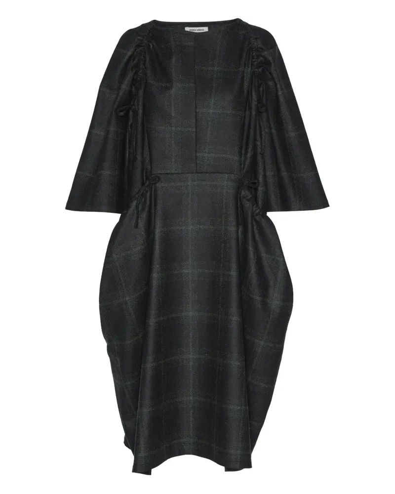 Henrik Vibskov Kariertes Midikleid - Schwarz Schwarz