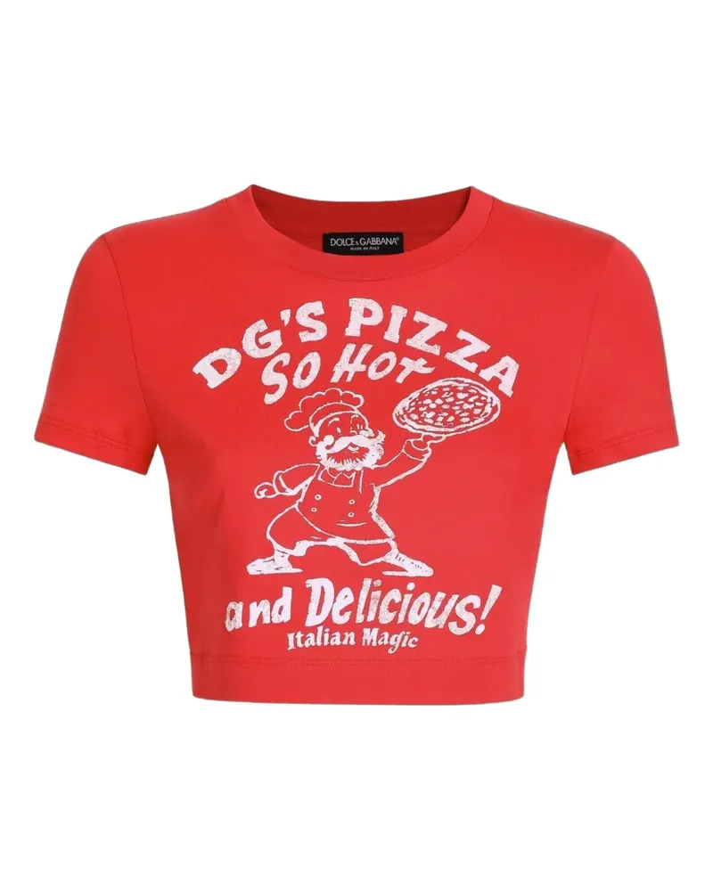 Dolce & Gabbana T-Shirt mit grafischem Print - Rot Rot