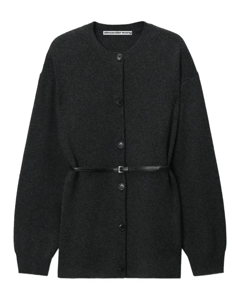 Alexander Wang Oversized-Cardigan mit Heatpress-Saum und Gürtel - Grau Grau