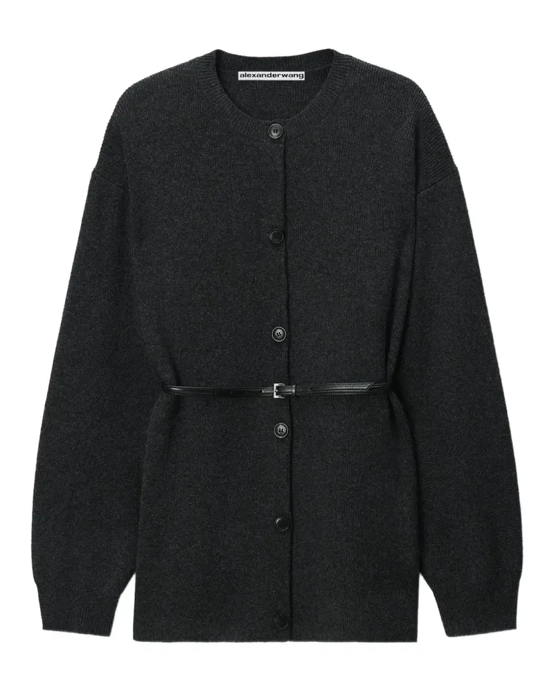 Alexander Wang Oversized-Cardigan mit Heatpress-Saum und Gürtel - Grau Grau
