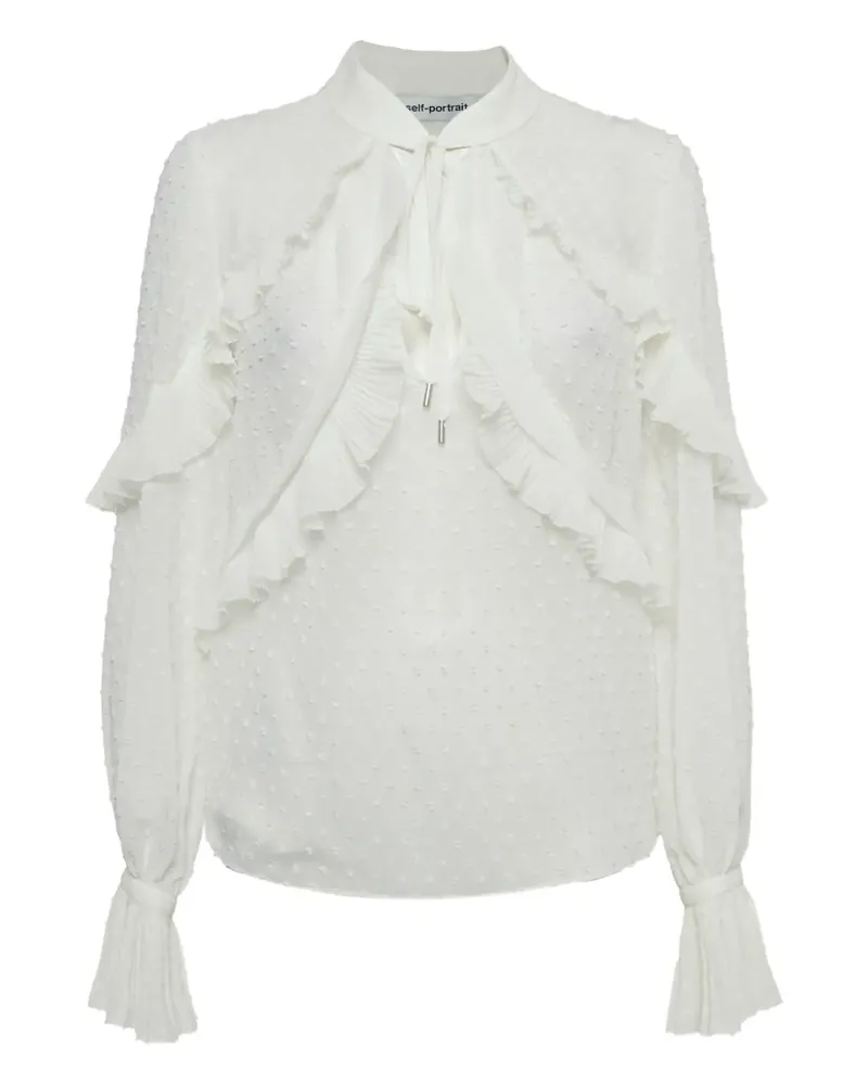 Self-Portrait ruffled blouse - Weiß Weiß