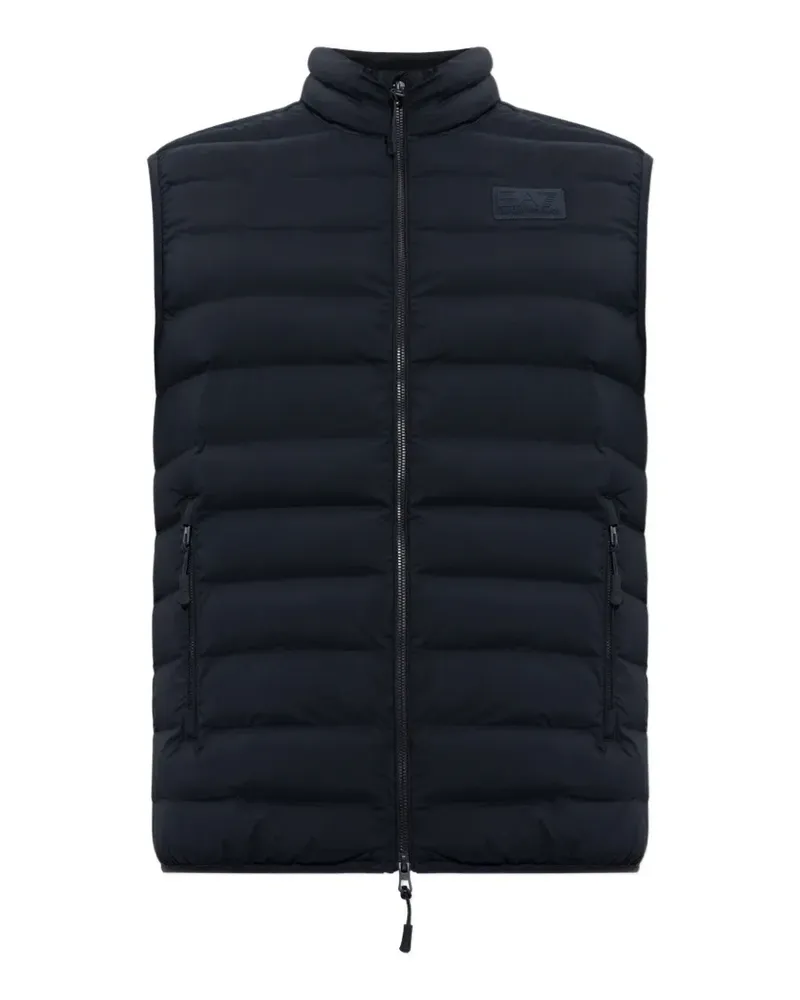 EA7 quilted logo-patch gilet - Blau Blau