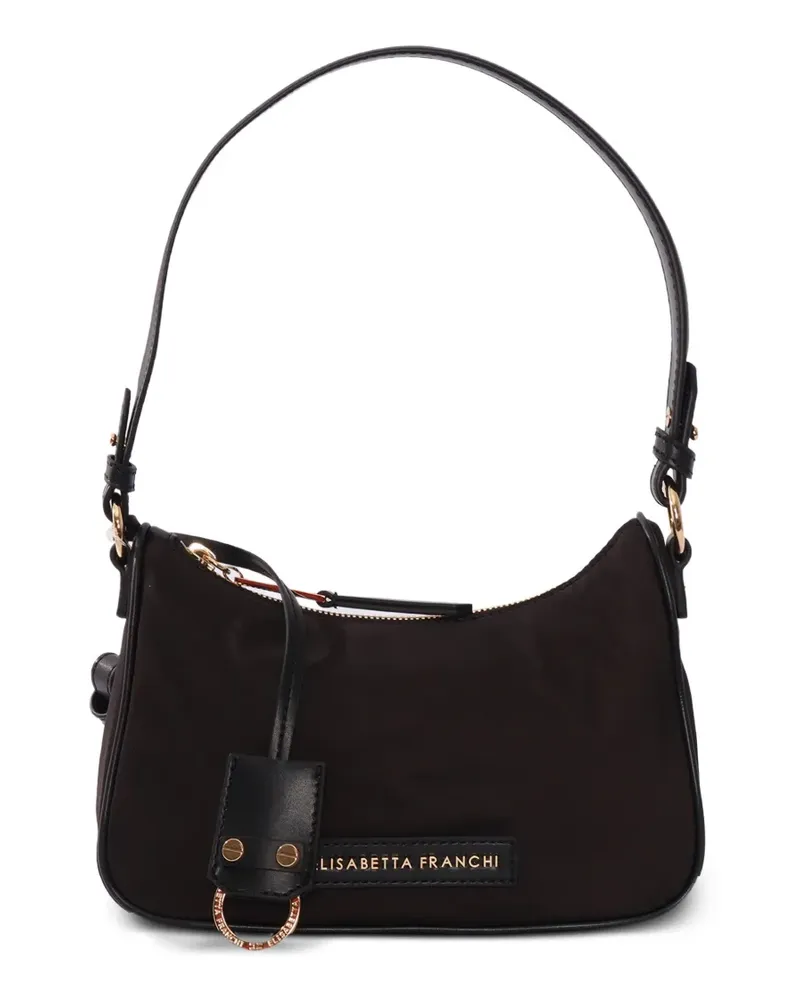 Elisabetta Franchi Schultertasche mit Ringanhänger - Schwarz Schwarz