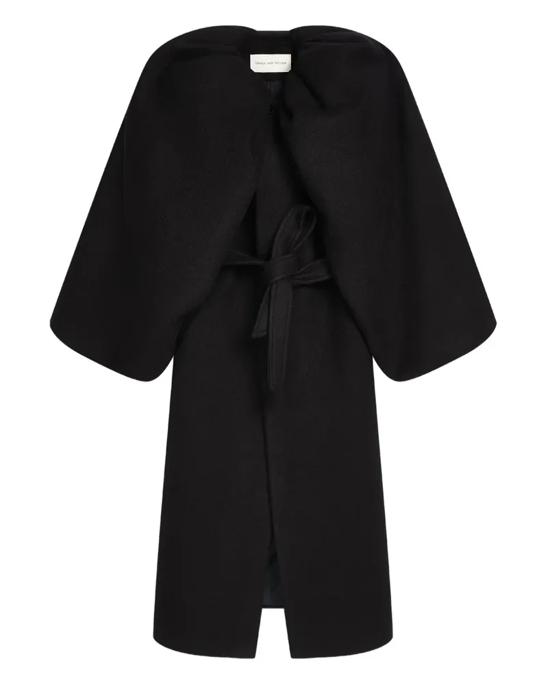 Dries van Noten Wollmantel mit Ballonärmeln - Schwarz Schwarz