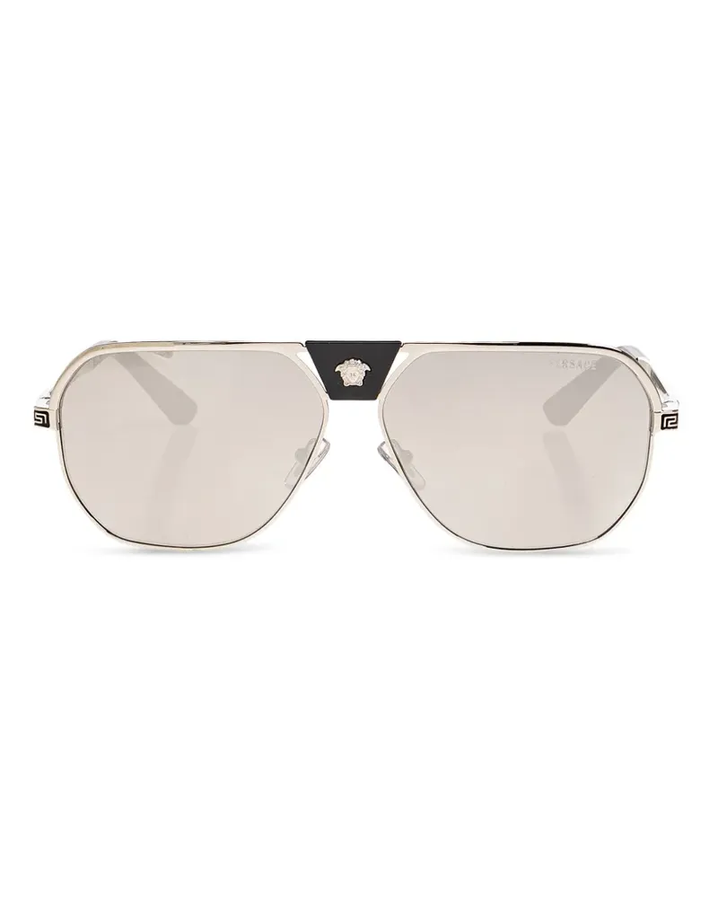 Versace Greca-detail pilot-frame sunglasses - Silber Silber