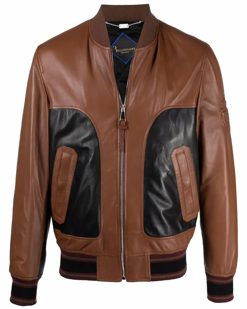 Billionaire Bomberjacke aus Leder - Braun Braun