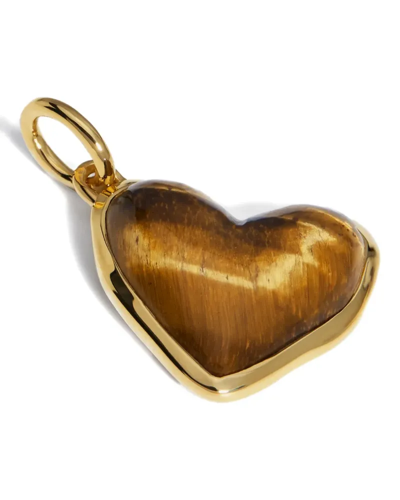 Monica Vinader Halskette mit 18kt Gold-Vermeil und Tigerauge-Anhänger - Braun Braun