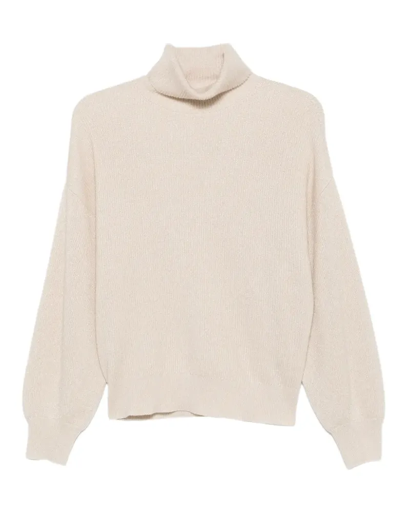Brunello Cucinelli ribbed-knit roll-neck sweater - Nude Nude