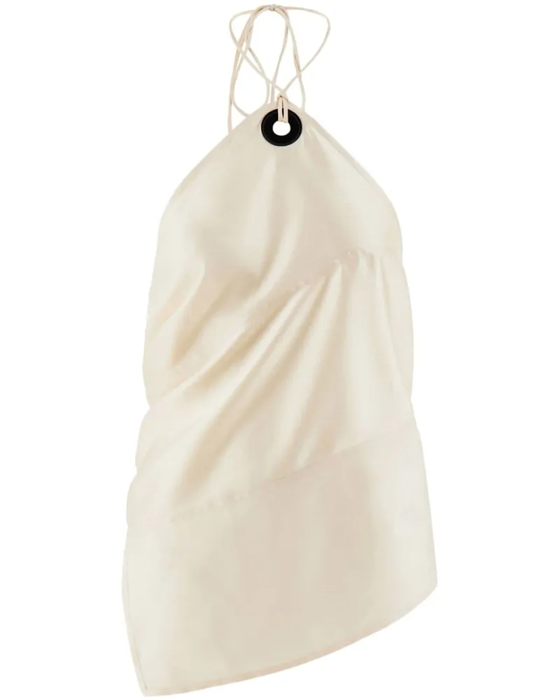 Ferragamo Asymmetrisches Satintop - Nude Nude