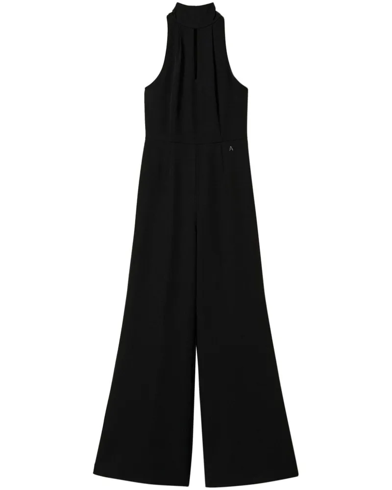 Twin-Set Neckholder-Jumpsuit aus Cady - Schwarz Schwarz