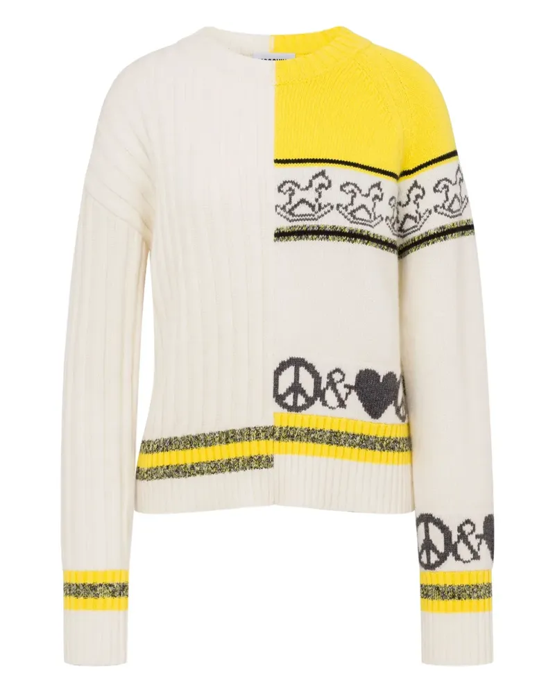 Moschino Gemusterter Pullover - Weiß Weiß