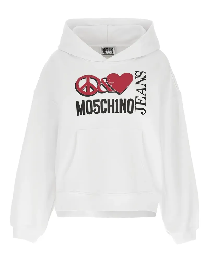 Moschino Hoodie mit Logo-Print - Weiß Weiß