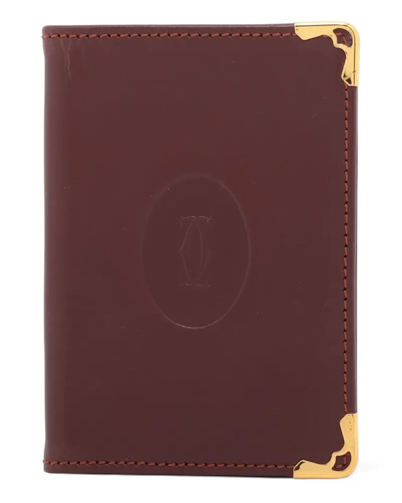 Cartier 1990-2010s Must Du logo-detail card case - Braun Braun