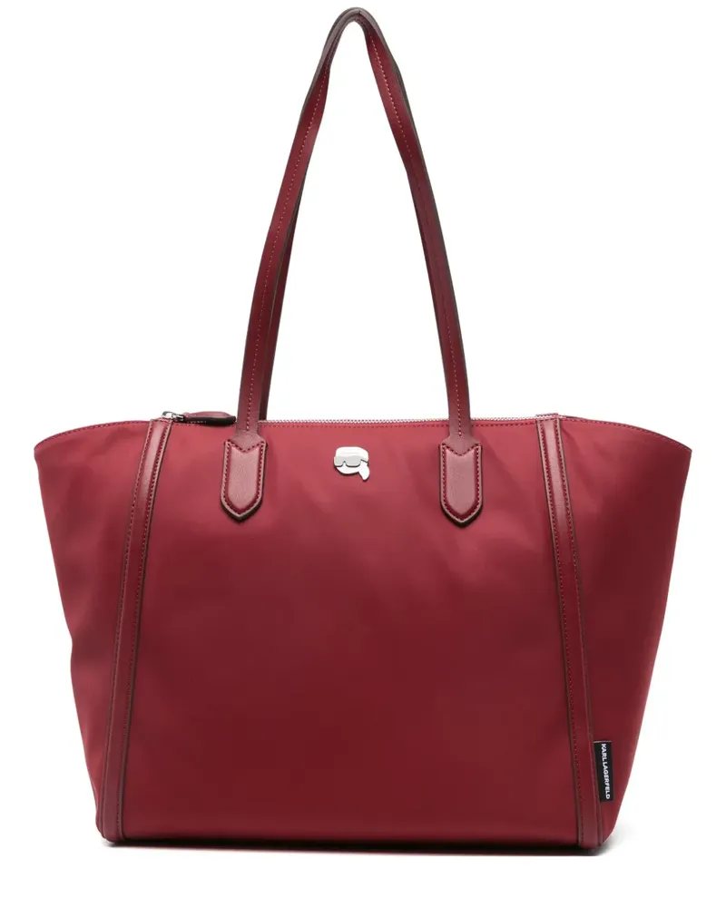 Karl Lagerfeld Tote Bag mit Lederbesatz - Rot Rot