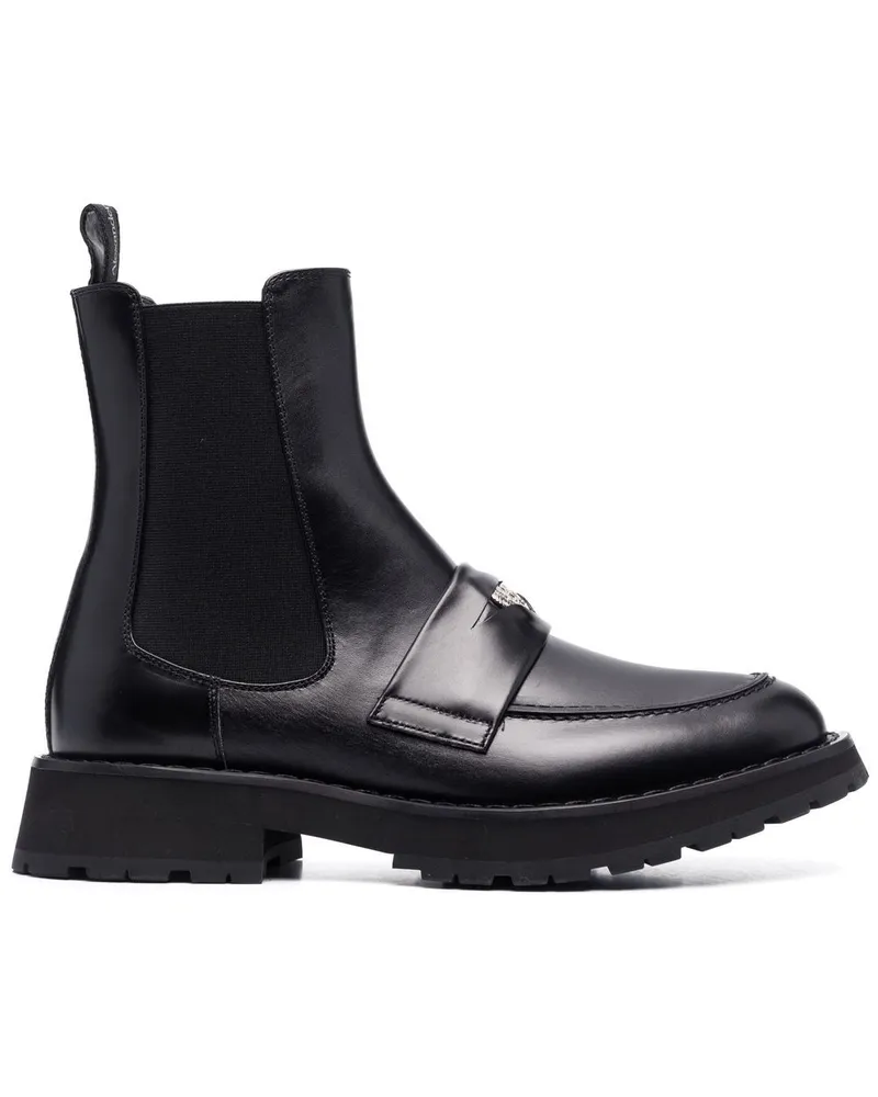 Alexander McQueen Chelsea-Boots mit Stegverzierung - Schwarz Schwarz