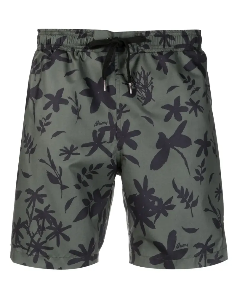 Brioni Badeshorts mit Blumen-Print - Grün Grün