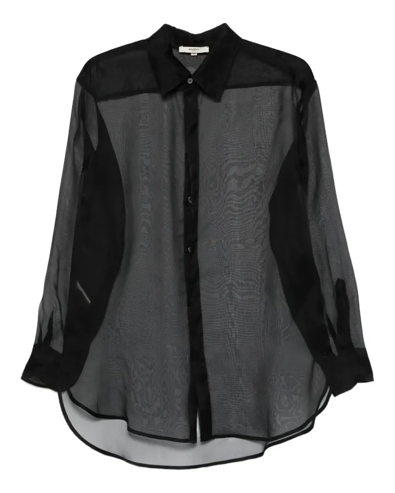 BARENA Semi-transparentes Ausonia Hemd - Schwarz Schwarz