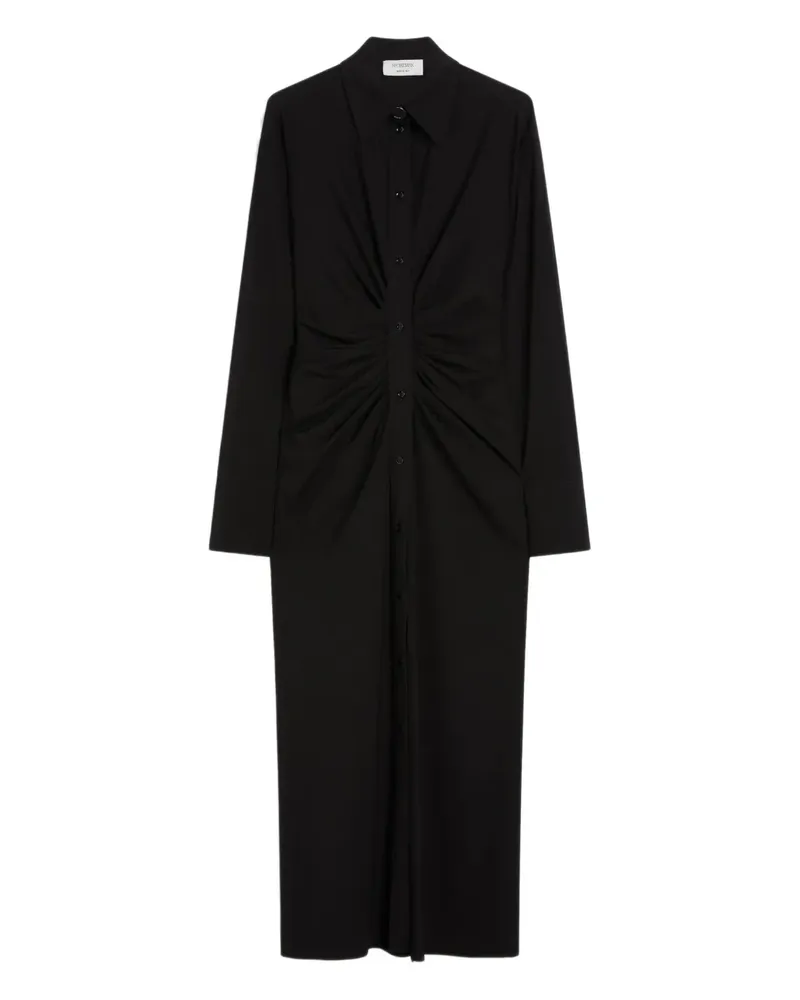 SPORTMAX Gerafftes Kleid mit Knopfmanschetten - Schwarz Schwarz