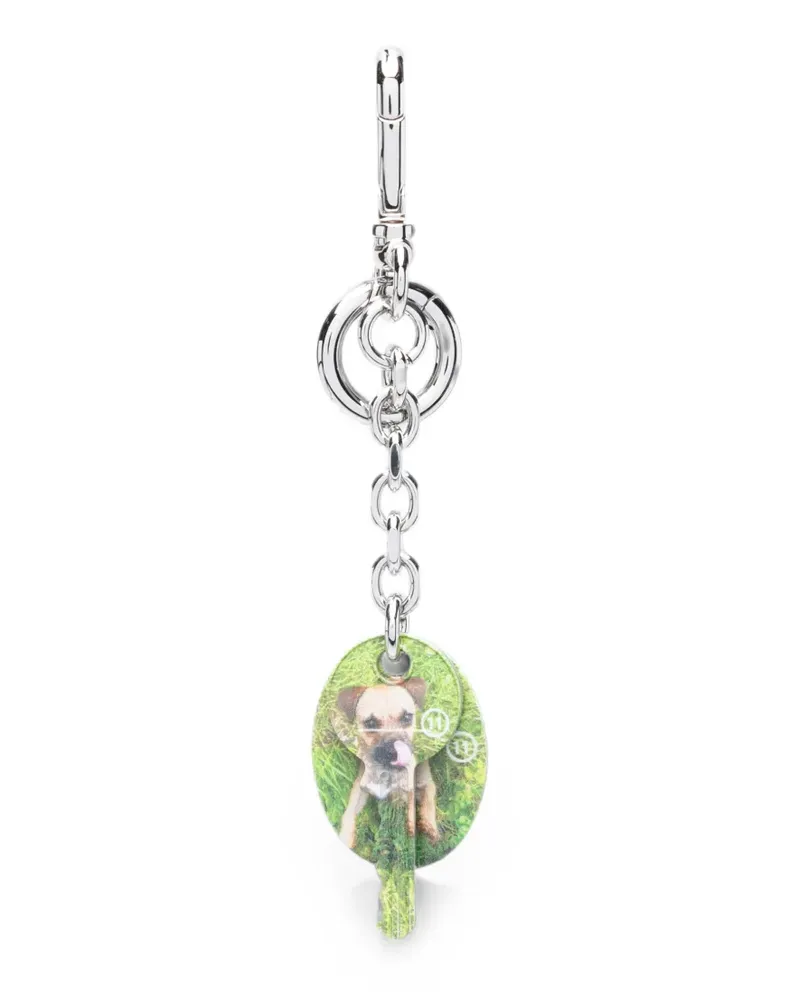Maison Margiela dog-print keyring - Silber Silber