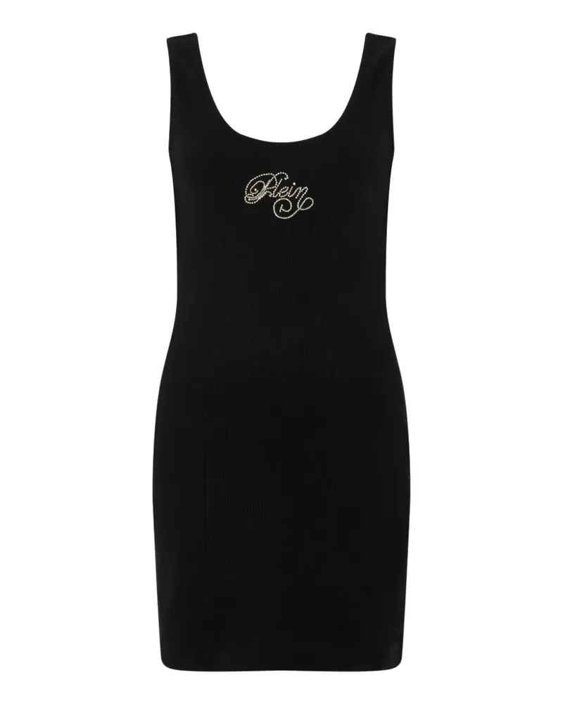 Philipp Plein Minikleid mit Logo-Strass - Schwarz Schwarz