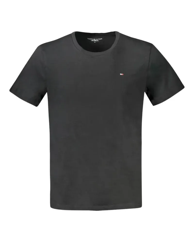 Tommy Hilfiger logo-embroidered cotton T-shirt - Schwarz Schwarz