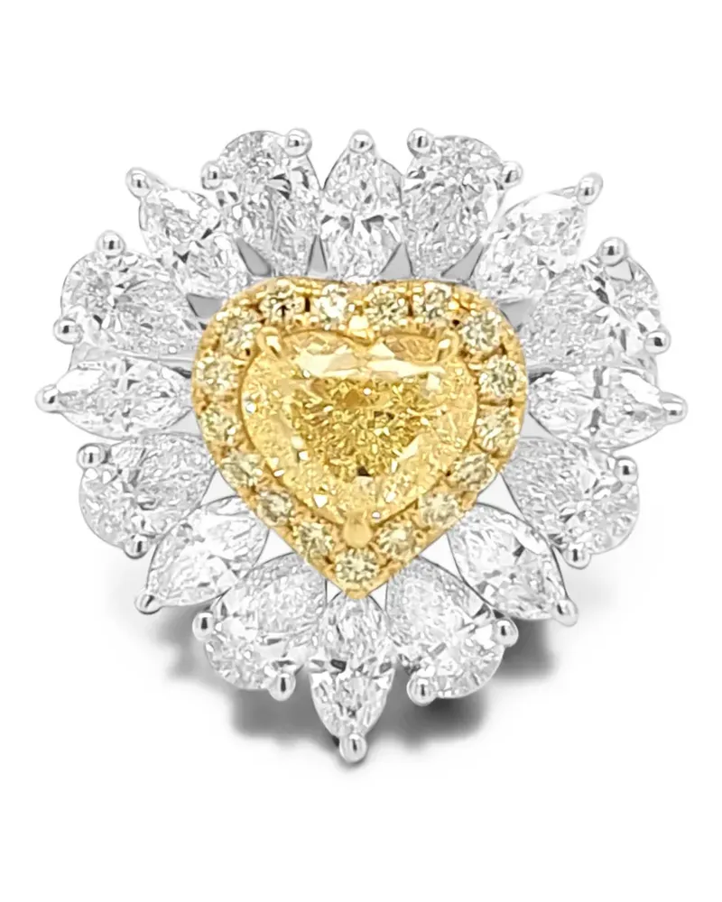 HYT Jewelry yellow diamond heart ring - Silber Silber