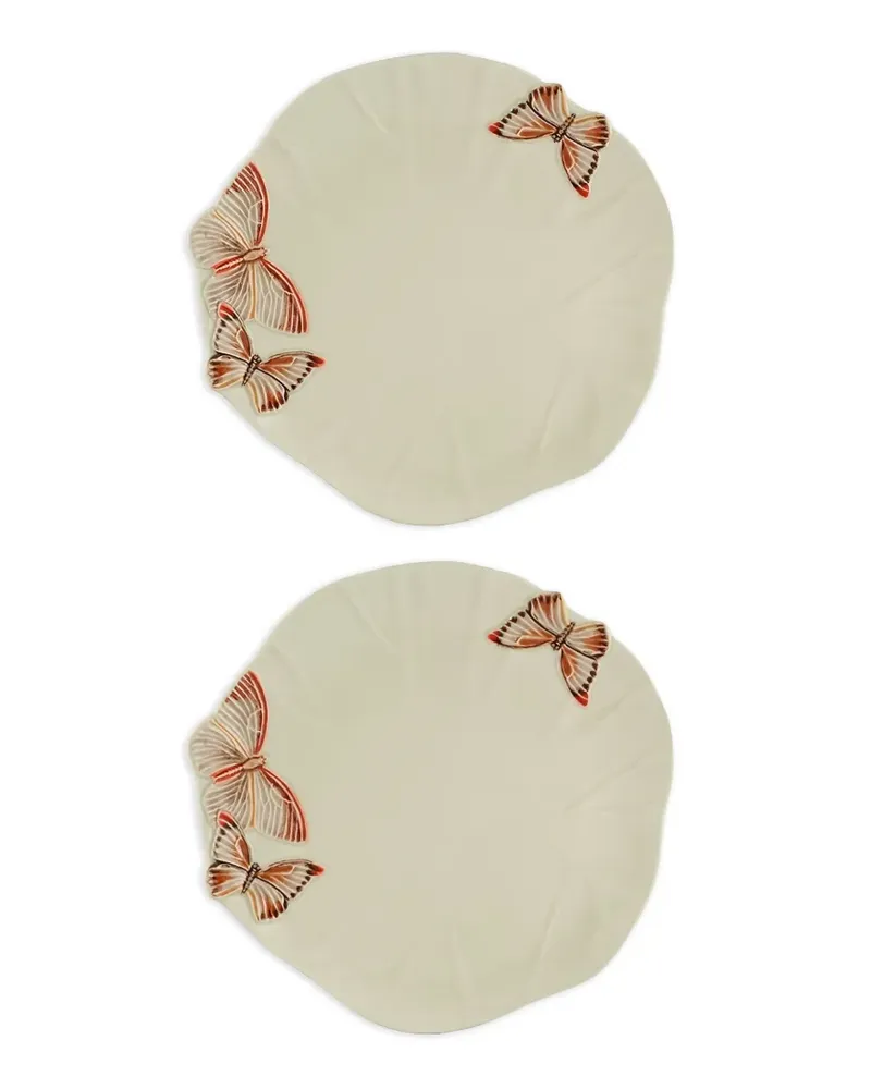 Bordallo Pinheiro x Claudia Schiffer Cloudy Butterflies plate (two-person setting) - Nude Nude