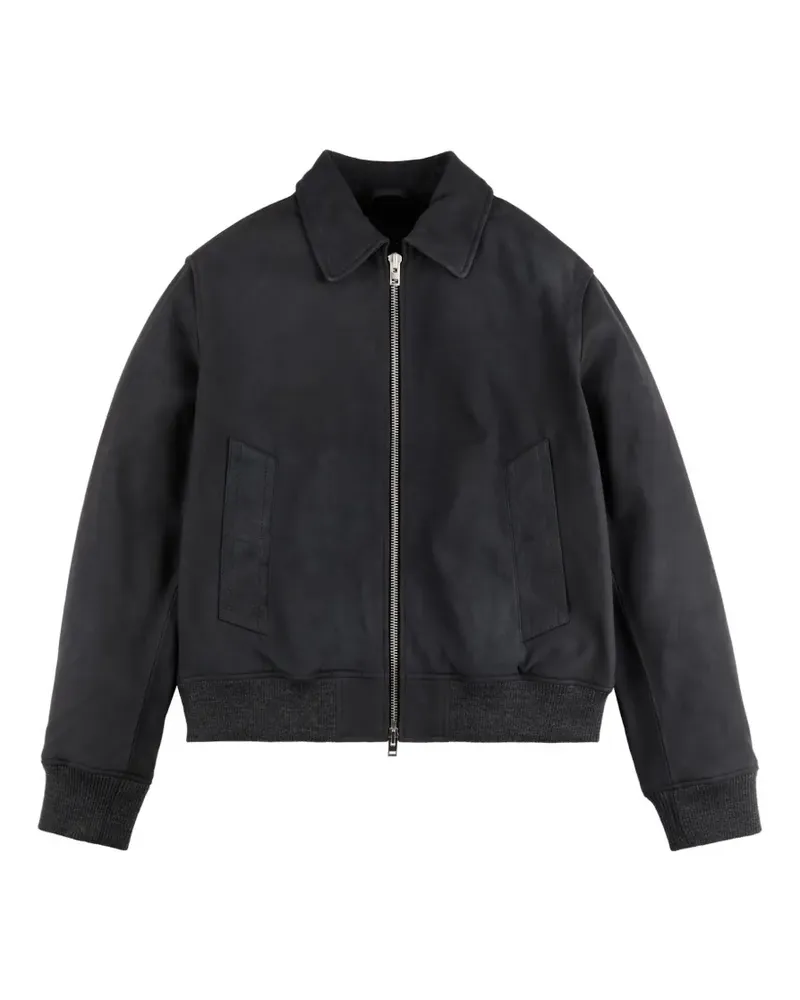 Hogan Bomberjacke aus Nubukleder - Grau Grau