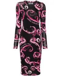 Versace Jeans Midikleid mit Chromo Couture-Print Schwarz