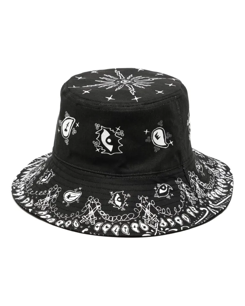 Haculla Wendbarer Paisley Fischerhut - Schwarz Schwarz