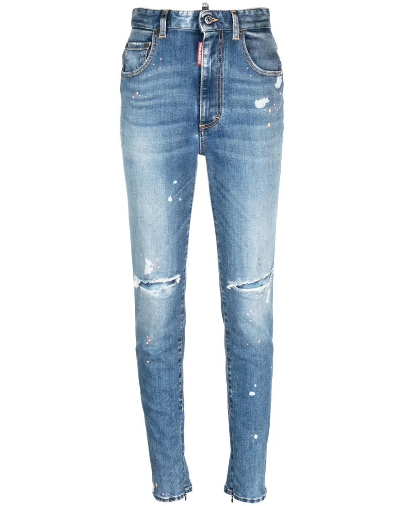 Dsquared2 Skinny-Jeans mit hohem Bund - Blau Blau