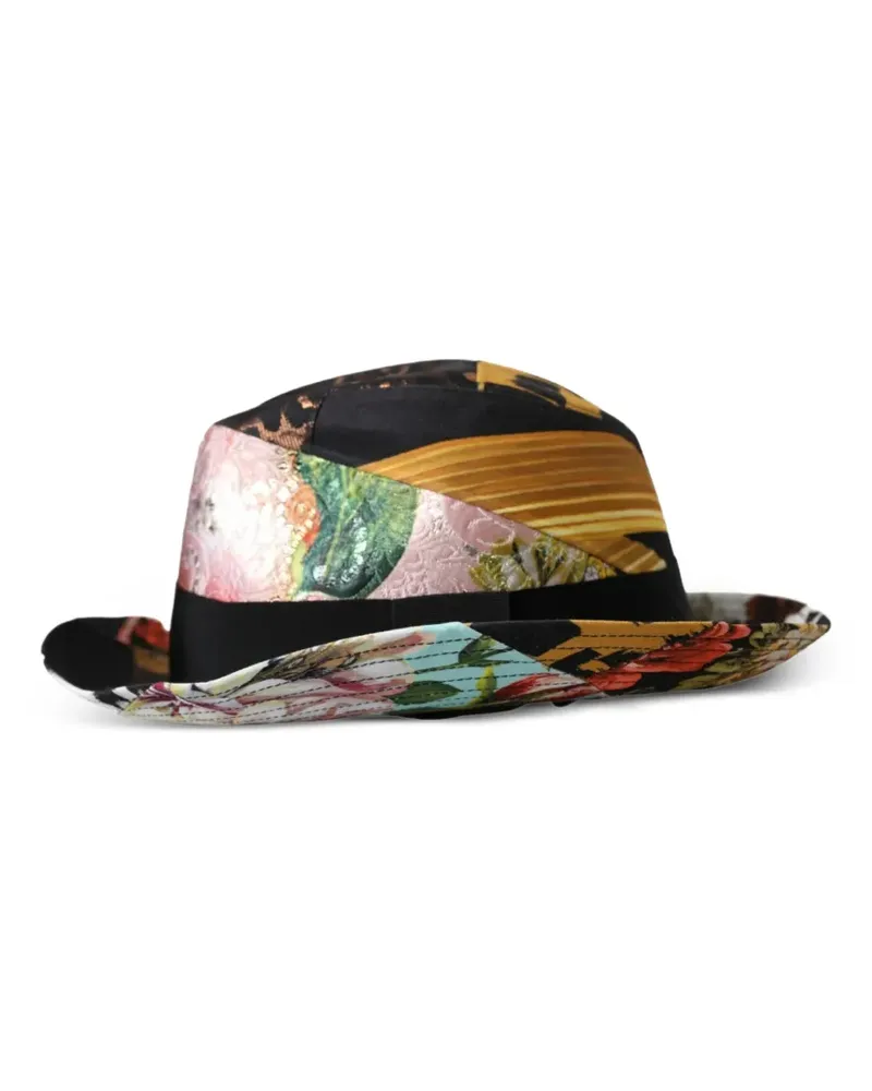 Dolce & Gabbana Patchwork-Fedora mit breiter Krempe - Schwarz Schwarz