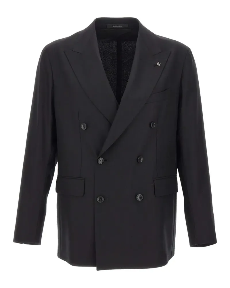 Tagliatore double-breasted peak-lapel blazer - Schwarz Schwarz