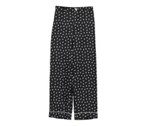 Gerade Hose mit Print - Schwarz