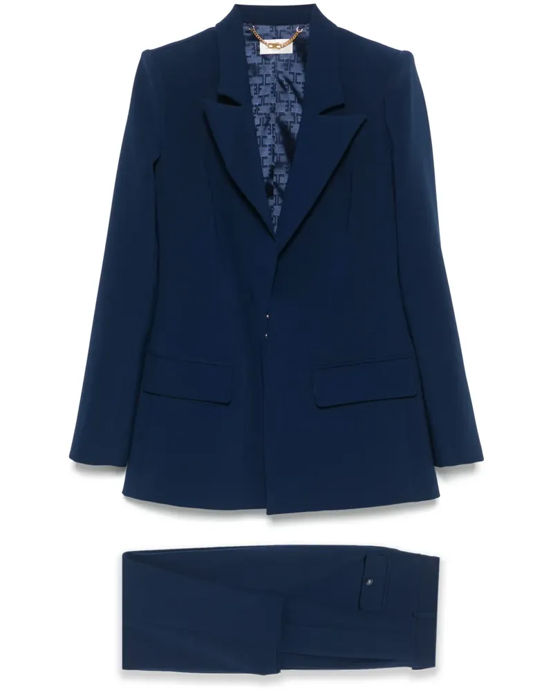 Elisabetta Franchi Kreppanzug mit Logo-Detail - Blau Blau