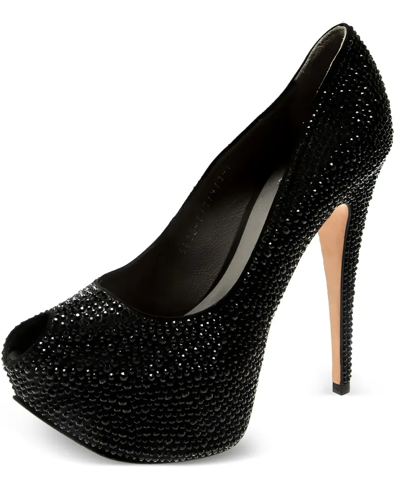 Gina Pre-owned Pumps mit Kristallverzierung 145mm - Schwarz Schwarz