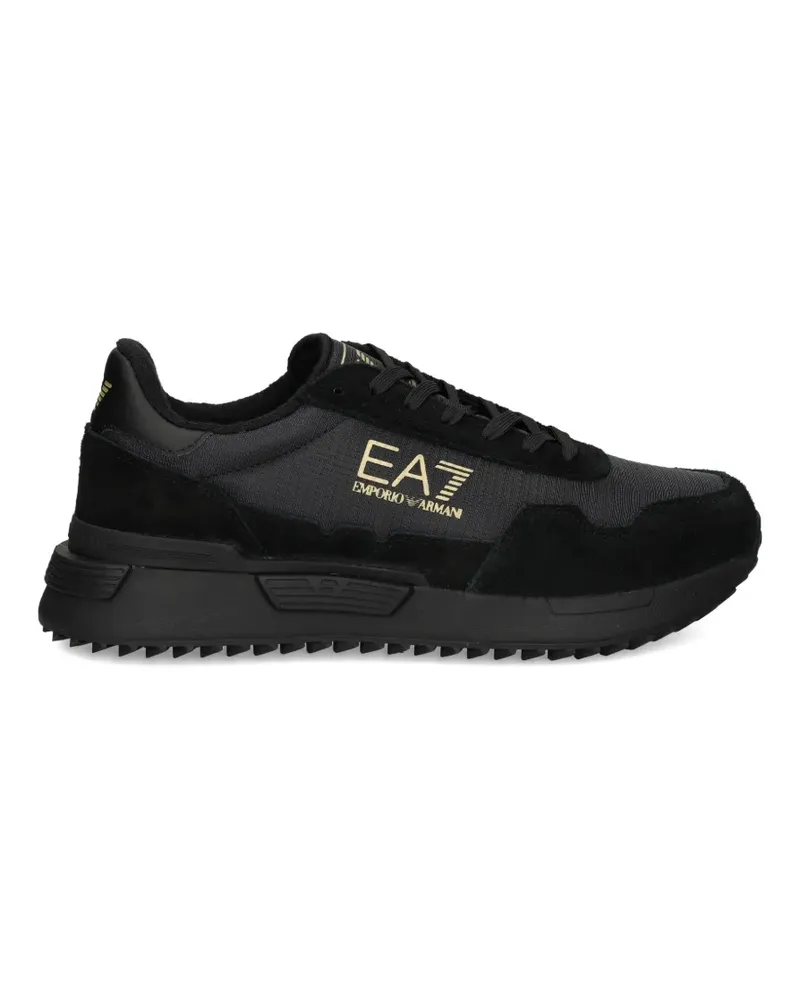 EA7 Sneakers mit Logo-Detail - Schwarz Schwarz