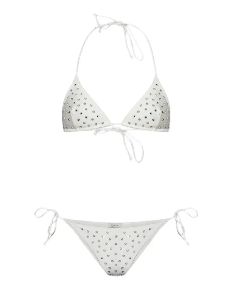 Oséree Bikini mit Kristallen - Weiß Weiß