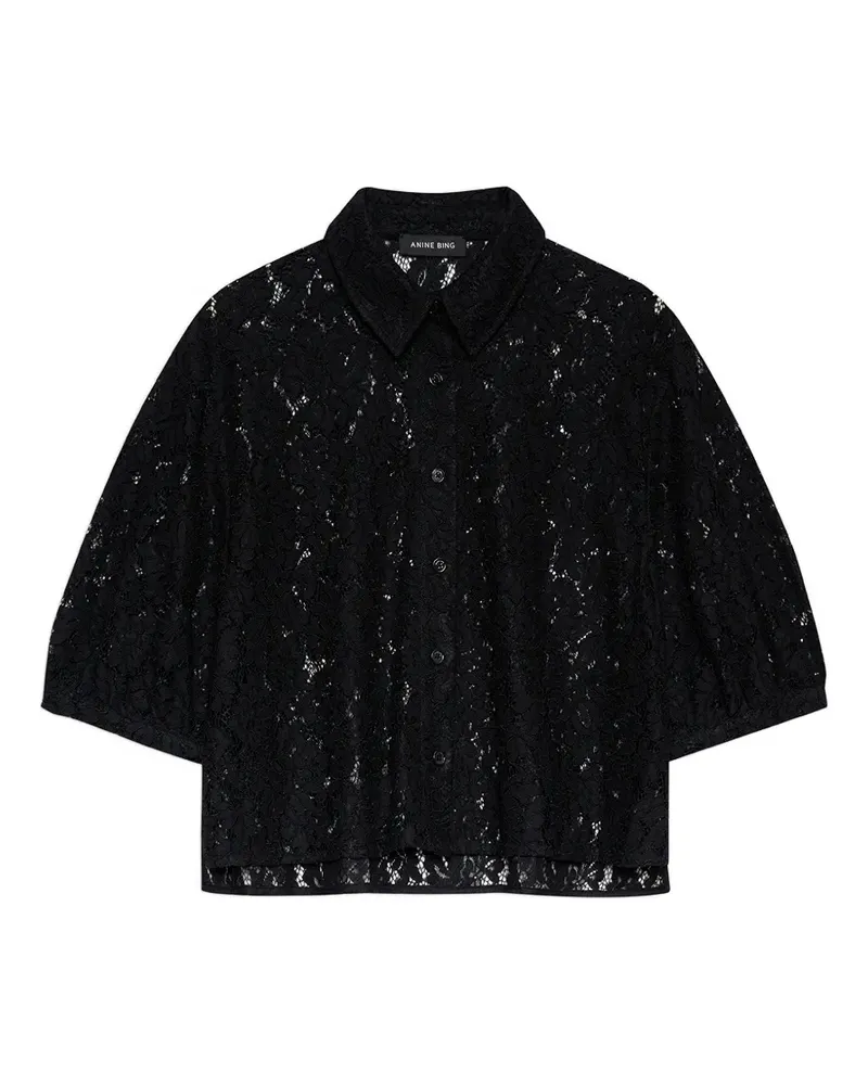 Anine Bing Shayna top - black lace - Schwarz Schwarz