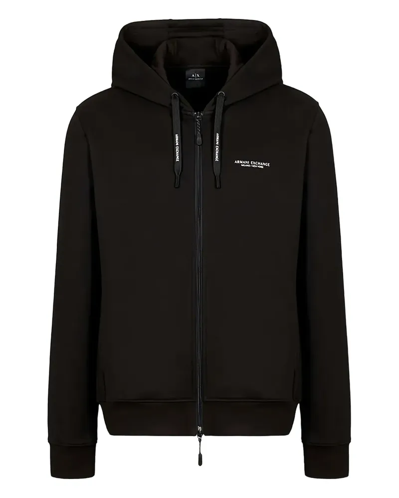 Armani Exchange Hoodie mit Reißverschluss - Schwarz Schwarz