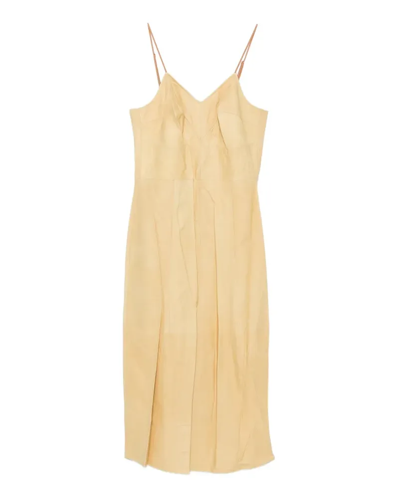 Calvin Klein spaghetti-strap V-neck midi dress - Gelb Gelb