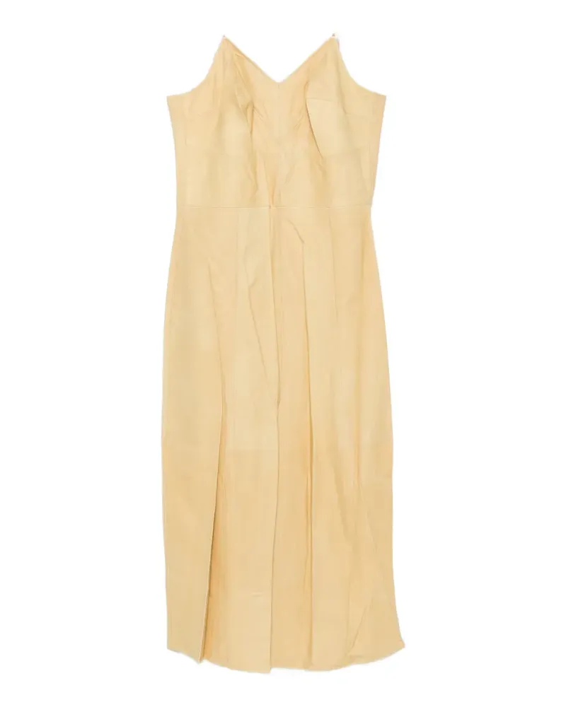 Calvin Klein spaghetti-strap V-neck midi dress - Gelb Gelb