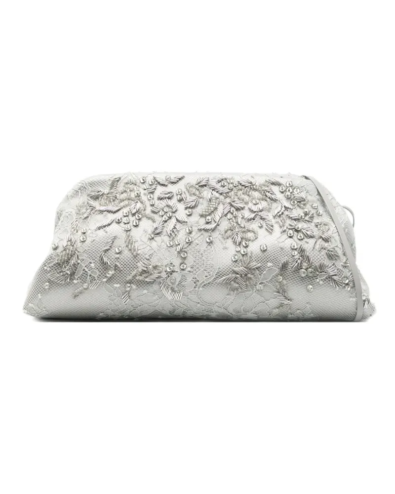 Alberta Ferretti Clutch mit Perlen - Grau Grau